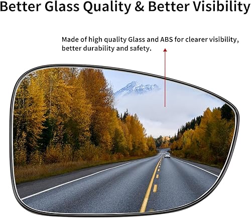 Miniatura 5 de LOIYLLEN Espejo lateral del pasajero de repuesto para Honda Accord 2018 2019 2020 2021 2022  Espejo lateral derecho, espejo retrovisor de vidrio con