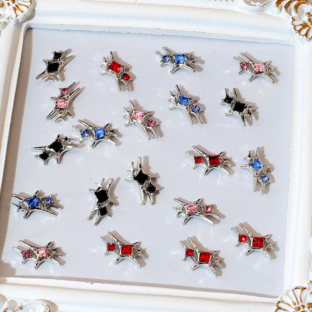 Stern-Nagelcharms – 10 Stück, 3D-Strasssteine, Silberfarben Für Nail-Art