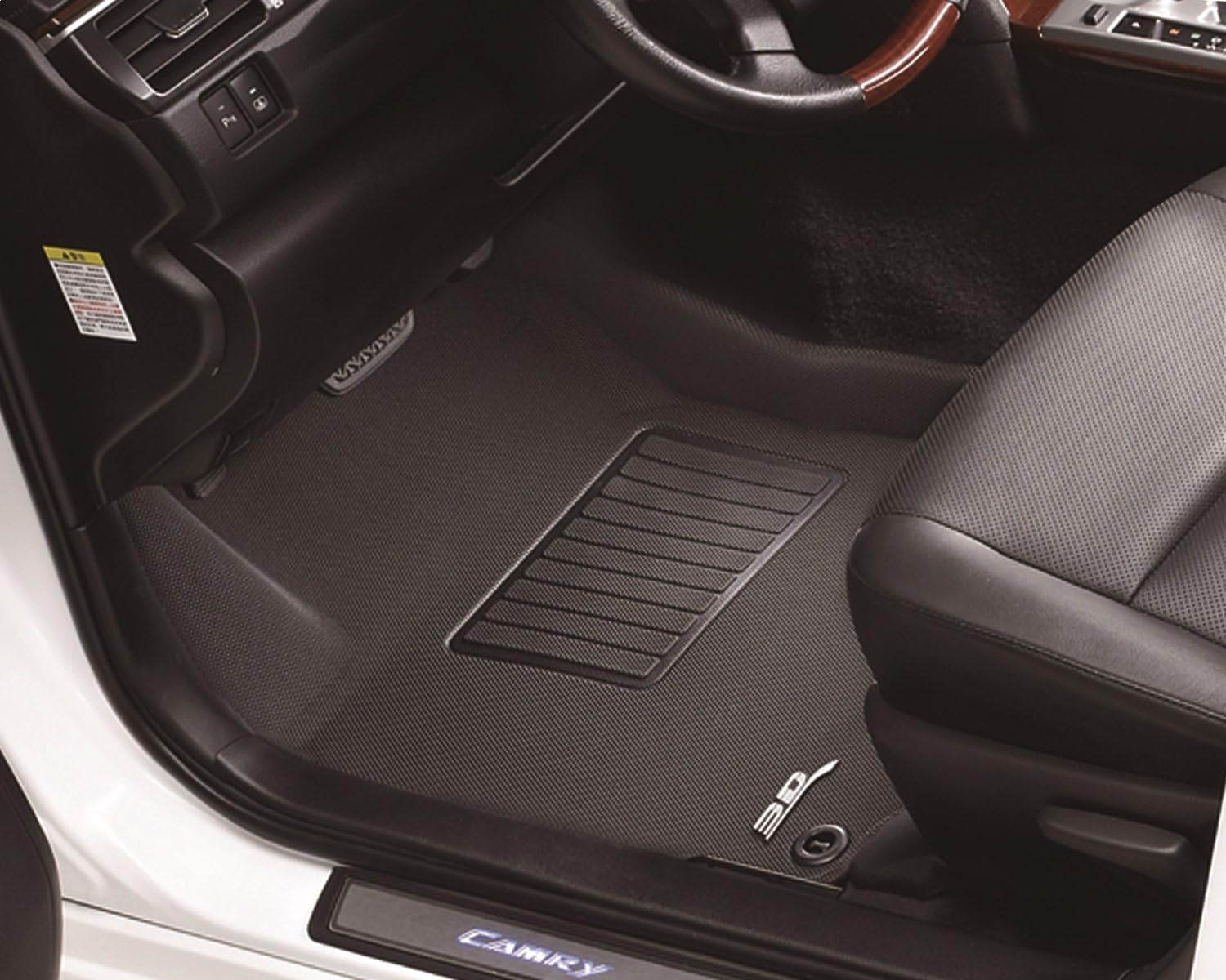3D MAXpider Custom Fit Kagu Floor Mat (Black) Compatible with Honda Clarity Plug-In Hybrid 2018-2021 - Front Row