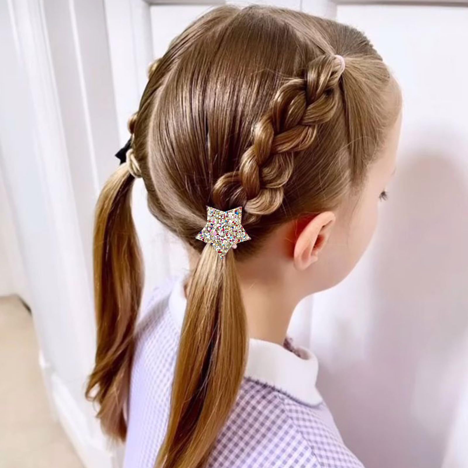 DRESHOW Toddler Hair Accessories Candy Colors Butterfly Heart Star Crown Shaped Cute Hair Clips Elastic Ponytail Holder for Toddlers Girls Kids - Image 2