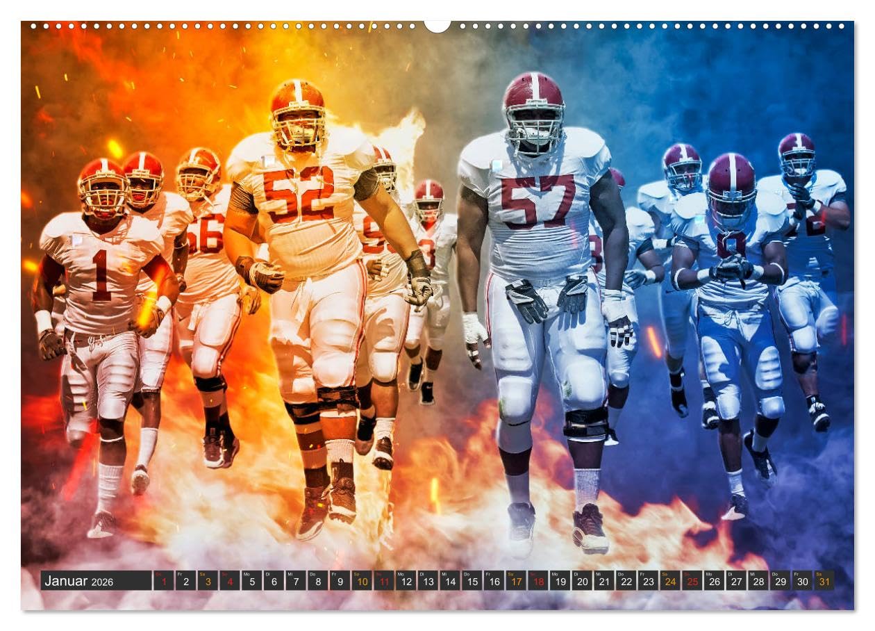 Faszination American Football (hochwertiger Premium Wandkalender 2026 DIN A2 quer), Kunstdruck in Hochglanz: American Football, faszinierender Teamsport. (CALVENDO Sport)
