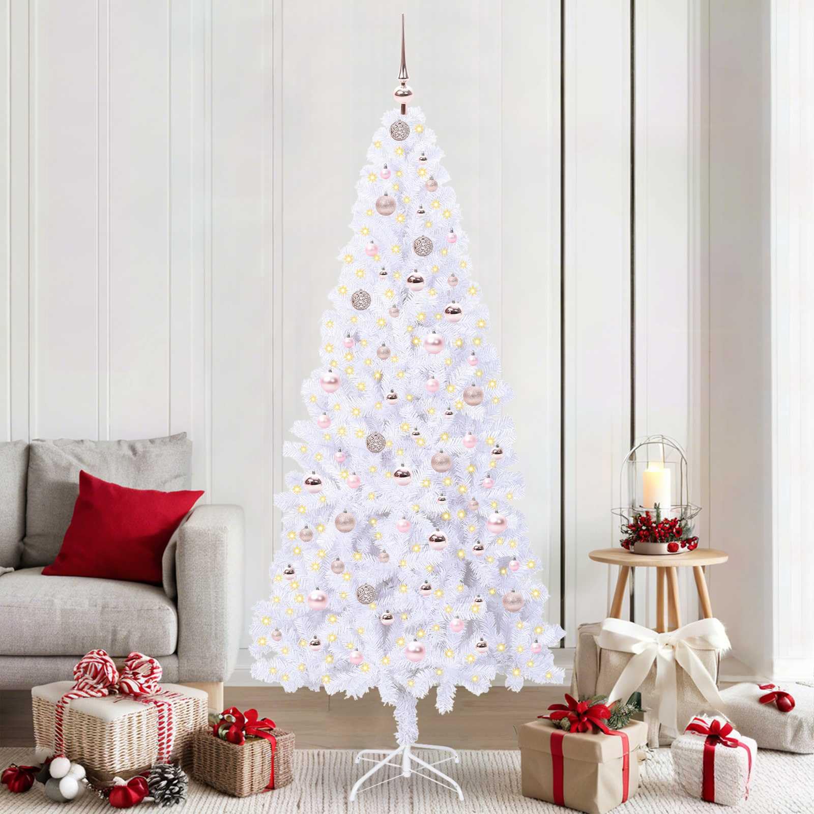 Árbol de Navidad artificial de 210cm para decorar el hogar y jardín