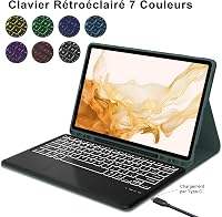 JADEMALL Samsung Galaxy Tab S8+ S7+ 12,4" Billentyűzet Trackpad Tok Sötétzöld 8