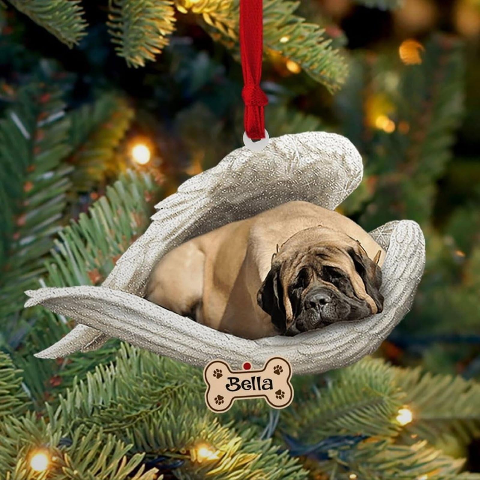 Luckluccy English Mastiff Personalized Ornament,Custom Dog Ornament With Angel Wing,Dog Christmas,Dog 2025,Dog Christmas