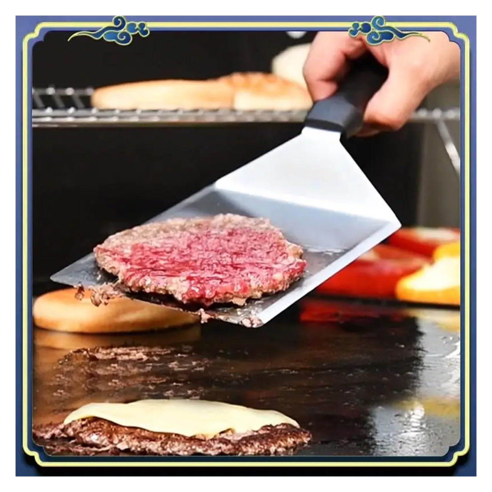 Broyeur de Hamburger Ensemble d'outils BBQ, Bouteille saveur spatule Couvercle Pot Presse