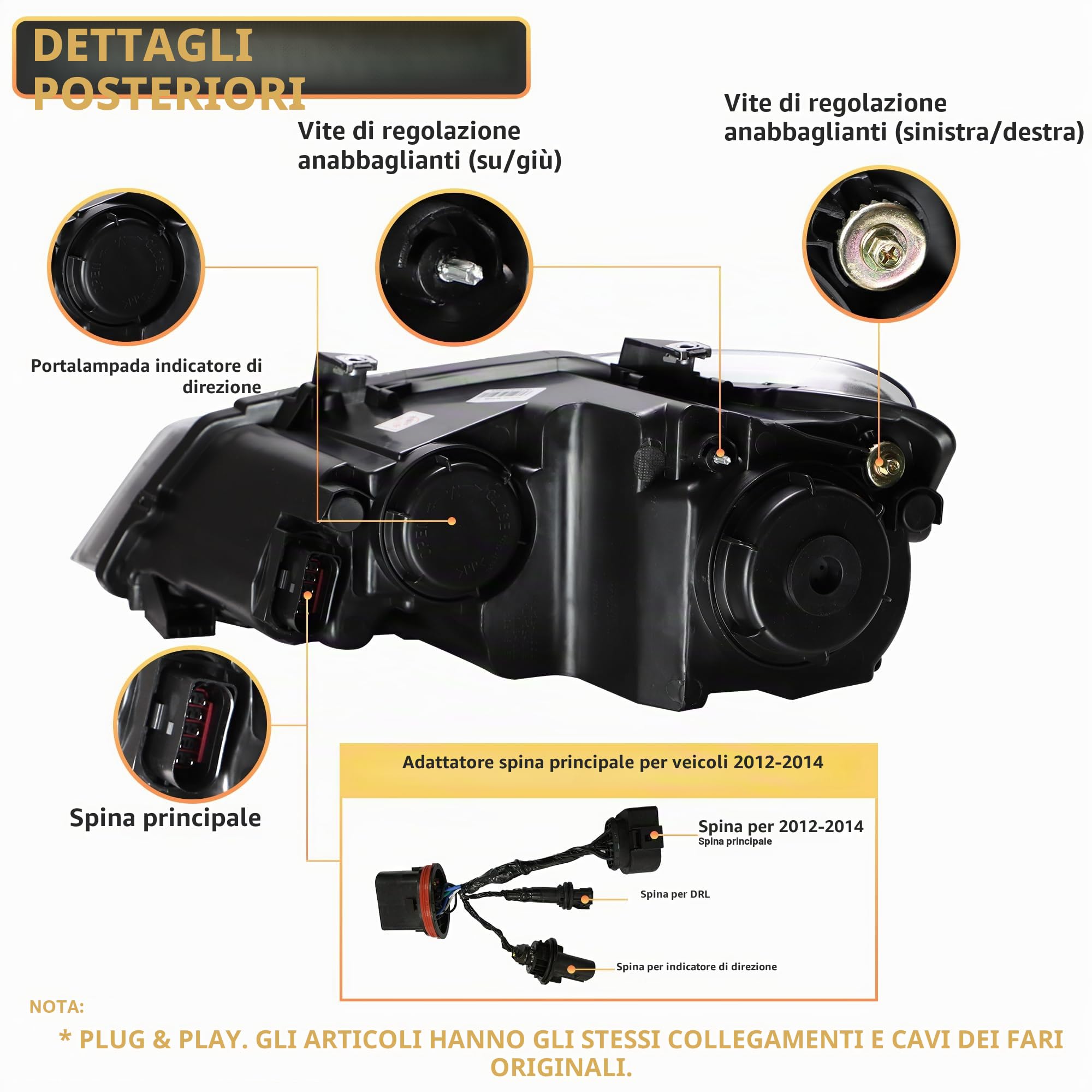 Set di fari e luci posteriori VLAND, compatibile per Polo 5 Polo MK5 6R 6C 2009-2017 (Non per GTI/1.2 TSI/R), Per guida a sinistra (+Luce posteriore rossa)