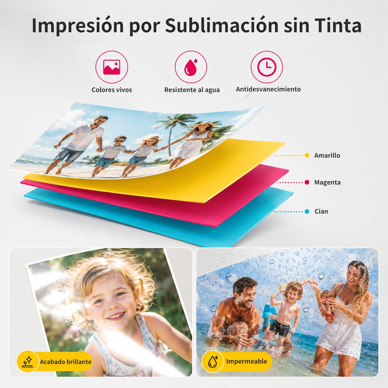 YOTON Impresora Fotos Movil, Impresora Fotos Portatil con 54 Fotos Incluidas, Conexión Wi-Fi, Impresión de Vídeo AR y Imprimir Foto de Identidad, para iOS/Android/PC (Sistema Mac no Compatible)