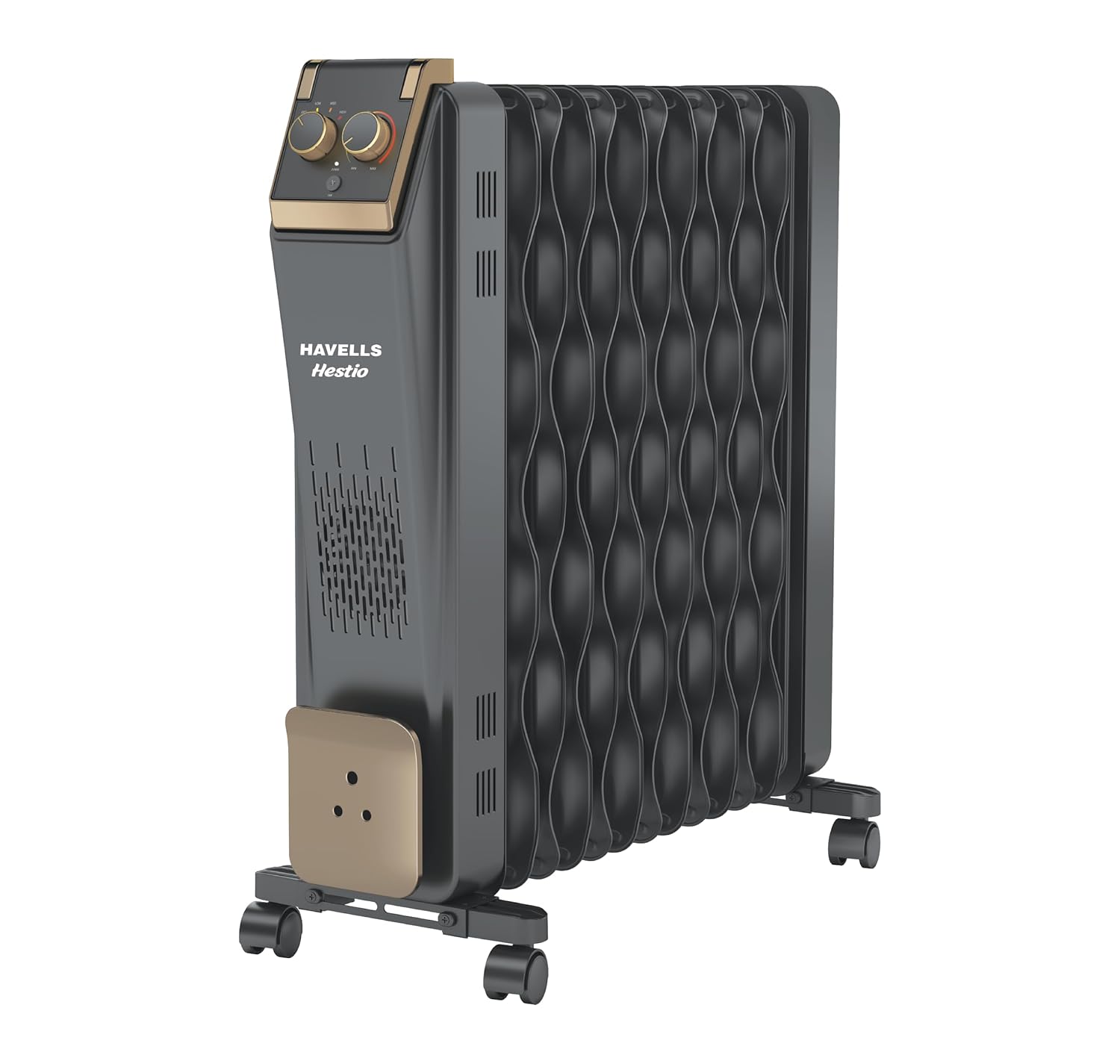 Havells 13 Fin Hestio Wave Fin OFR | 2900 Watt, Thermostatic heat control with 3 power settings & PTC fan control | Superior grade oil for long-lasting heat | (Pack of 1, Black)