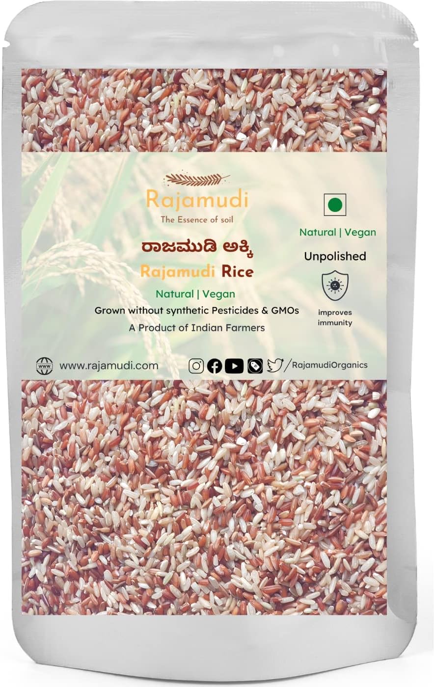 Rajamudi Organics Authentic Rajamudi Rice (Unpolished) Organic Rajamudi Rice-4 Kg
