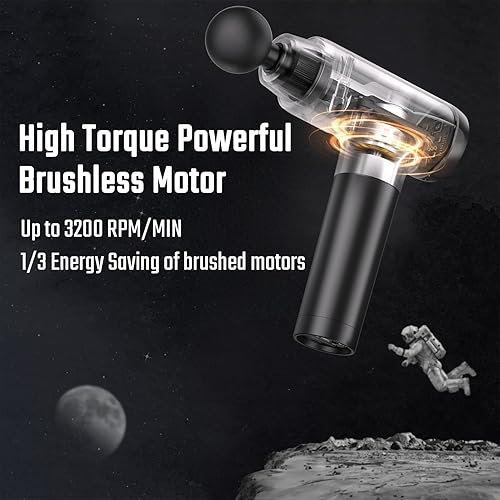 Miniatura 3 de cotsoco Pistola de masaje con calor para aliviar el dolor, masajeador de percusión de tejido profundo con 20 velocidades y 10 cabezas, dispositivo