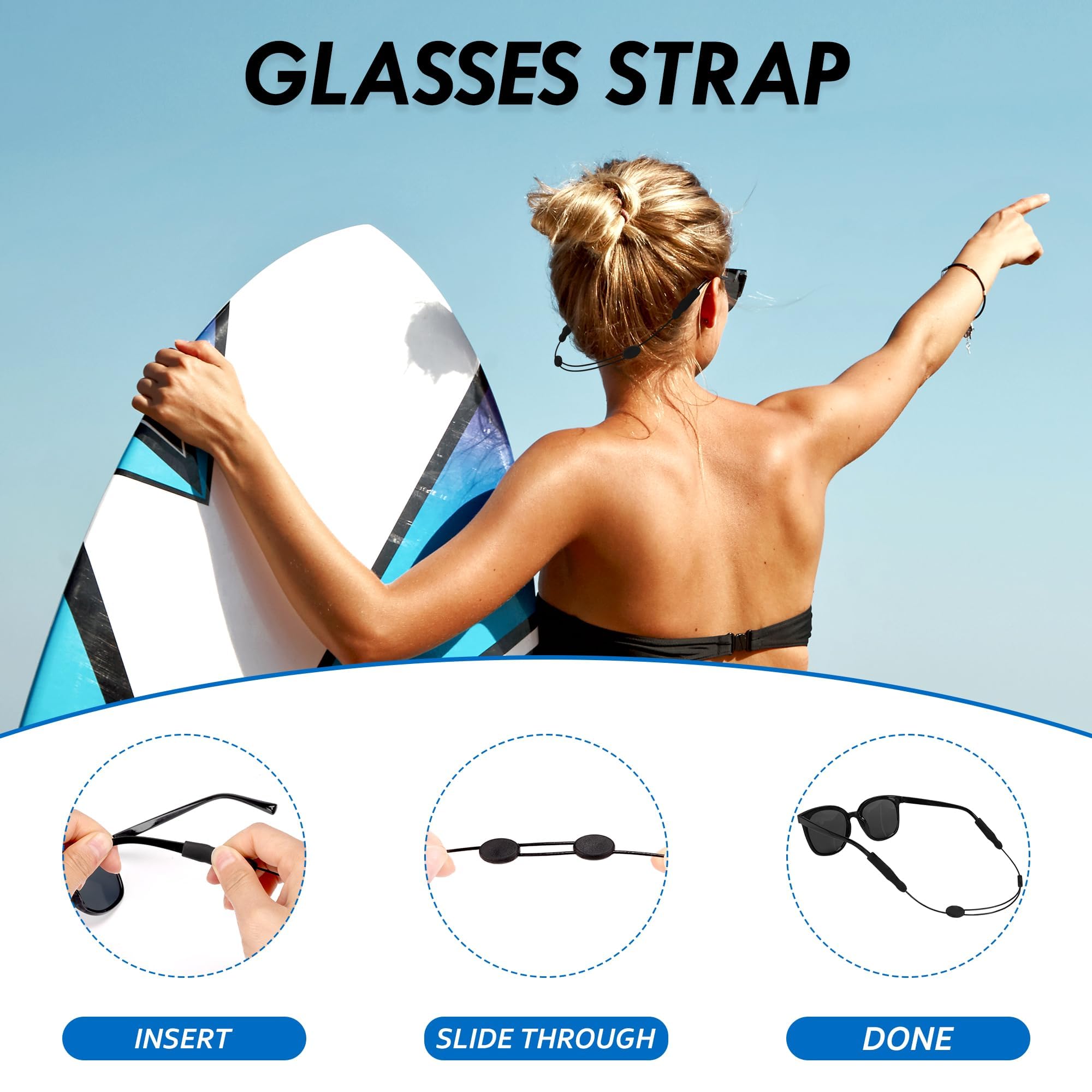 Glasses Straps - 3 Pack, Portable Sunglasses -2