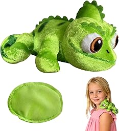 GTJEOI Peluche D'épaule Pascal, Peluche Caméléon Figurine de Jeu, Peluche Caméléon Magnétique pour Fans, Garçons et Filles