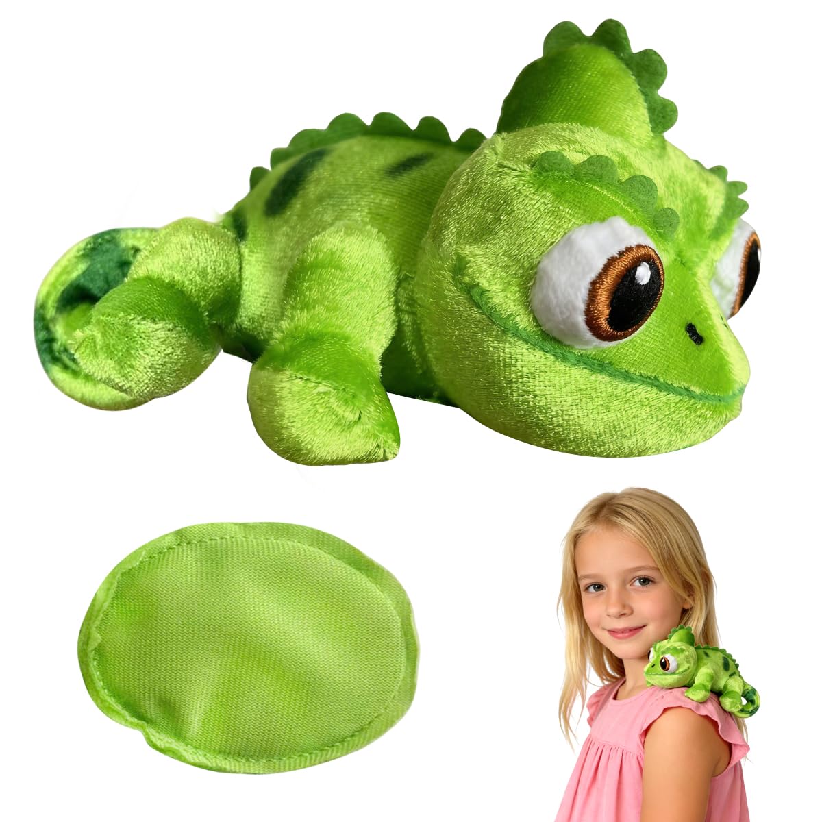 GTJEOI Peluche D'épaule Pascal, Peluche Caméléon Figurine de Jeu, Peluche Caméléon Magnétique pour Fans, Garçons et Filles - 2