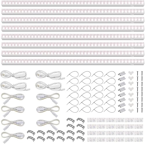 Vista 16 de Barrina Luces de cultivo T5, luz de crecimiento de espectro completo, 3 pies 128 W (8 x 16 W, equivalente a 800 W), luces LED de cultivo