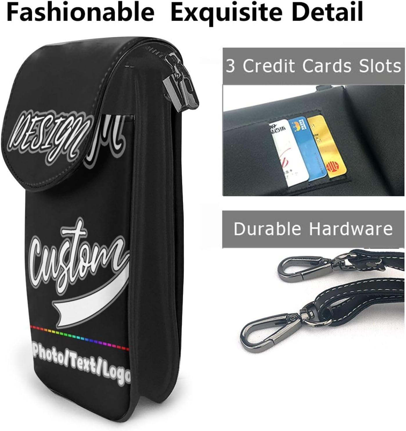 Custom Cell Phone Purses Design Your Own Personalized Wallet Purse Adjustable Strap Leather Small Crossbody Bags
