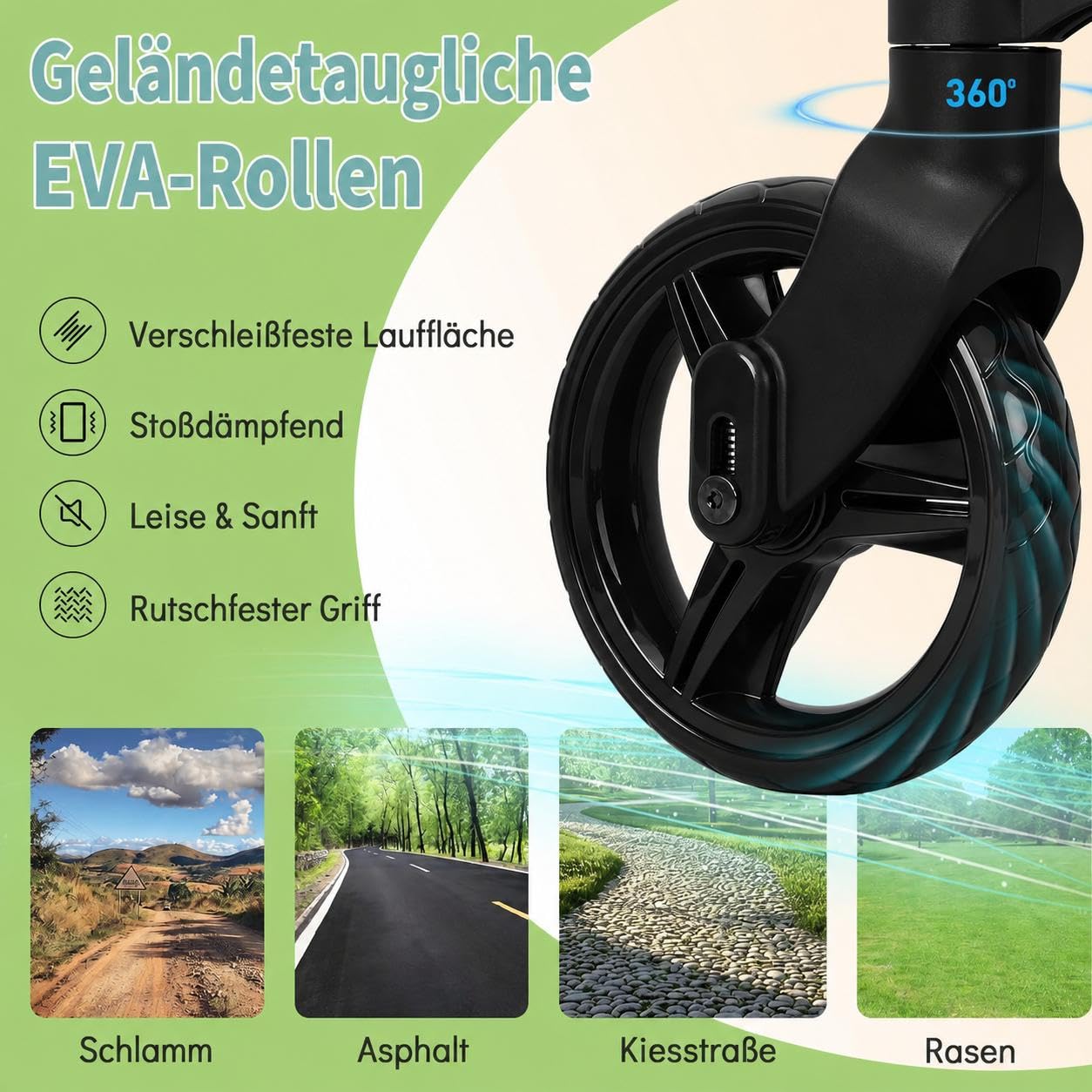 Bollerwagen Für 2 Kinder, Bollerwagen Faltbar Kinder mit Snack Ablage Bollerwagen mit Sitzen, abnehmbarem Sonnendach, 5-Punkt, schwenkbaren/feststellbaren Rädern und 600D Oxford-Gewebe