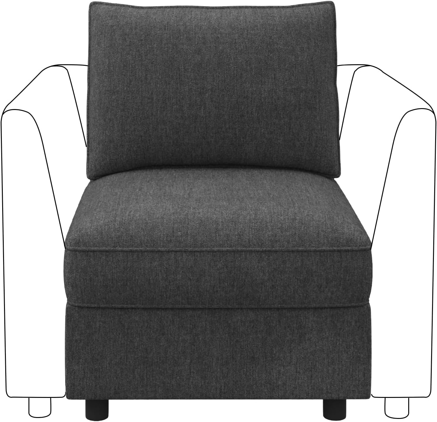 HONBAY Module Armrest for Modular Sectional Sofa, Pair of Sofa Armrest for Sectional Modular Couch - Green