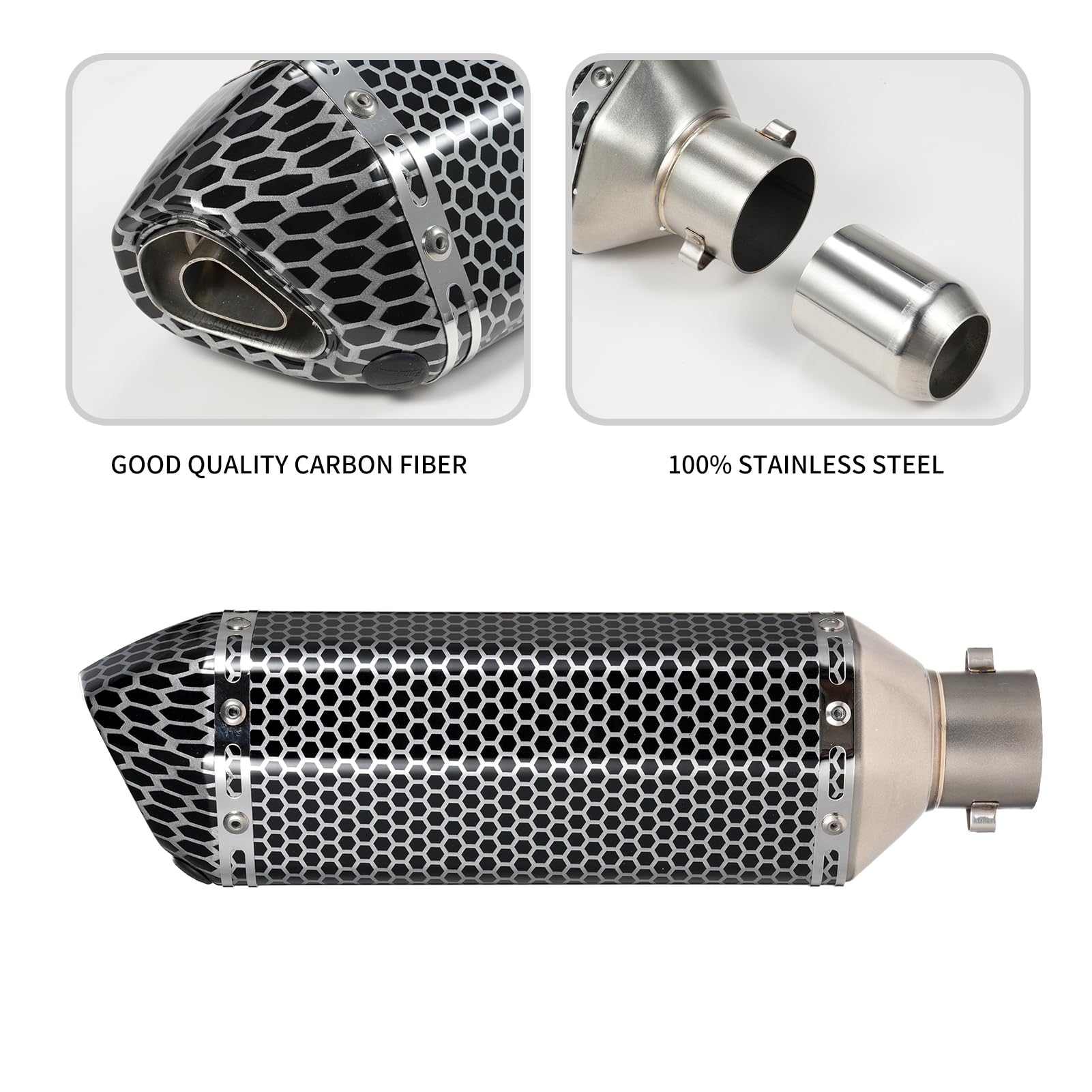Aumotop Motorcycle Slip On Exhaust Muffler,1.5-2