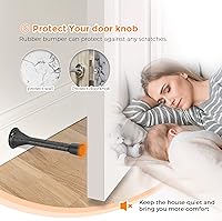 Vista 6 de Ravinte Topes de Puerta, Paquete de 12 Topes de Puerta de Resorte Negros con Amortiguador de Goma, Topes de Puerta para la Parte Inferior