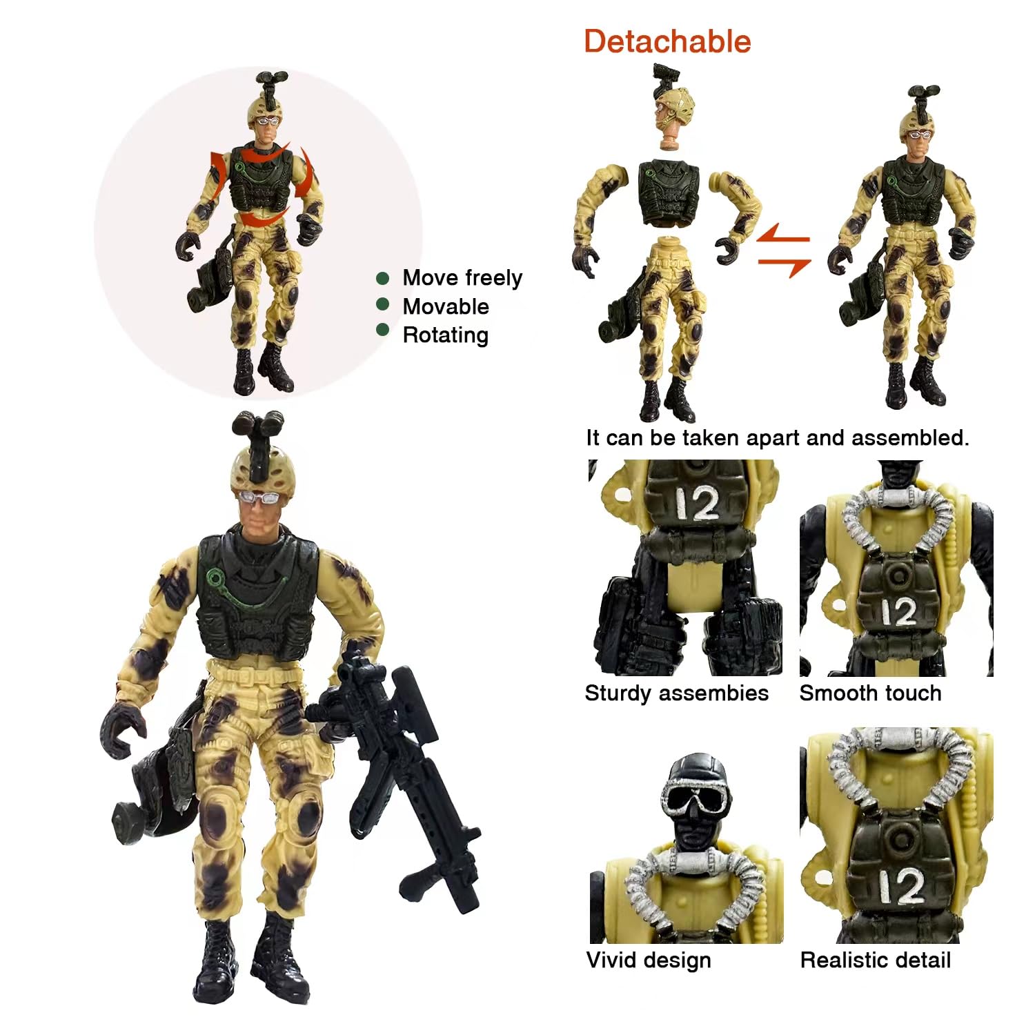 アーミー人形☆ミリタリーフィギュア ライフル付き Amazon.co.jp: バトルブリック 高さ1.6インチ アーミー