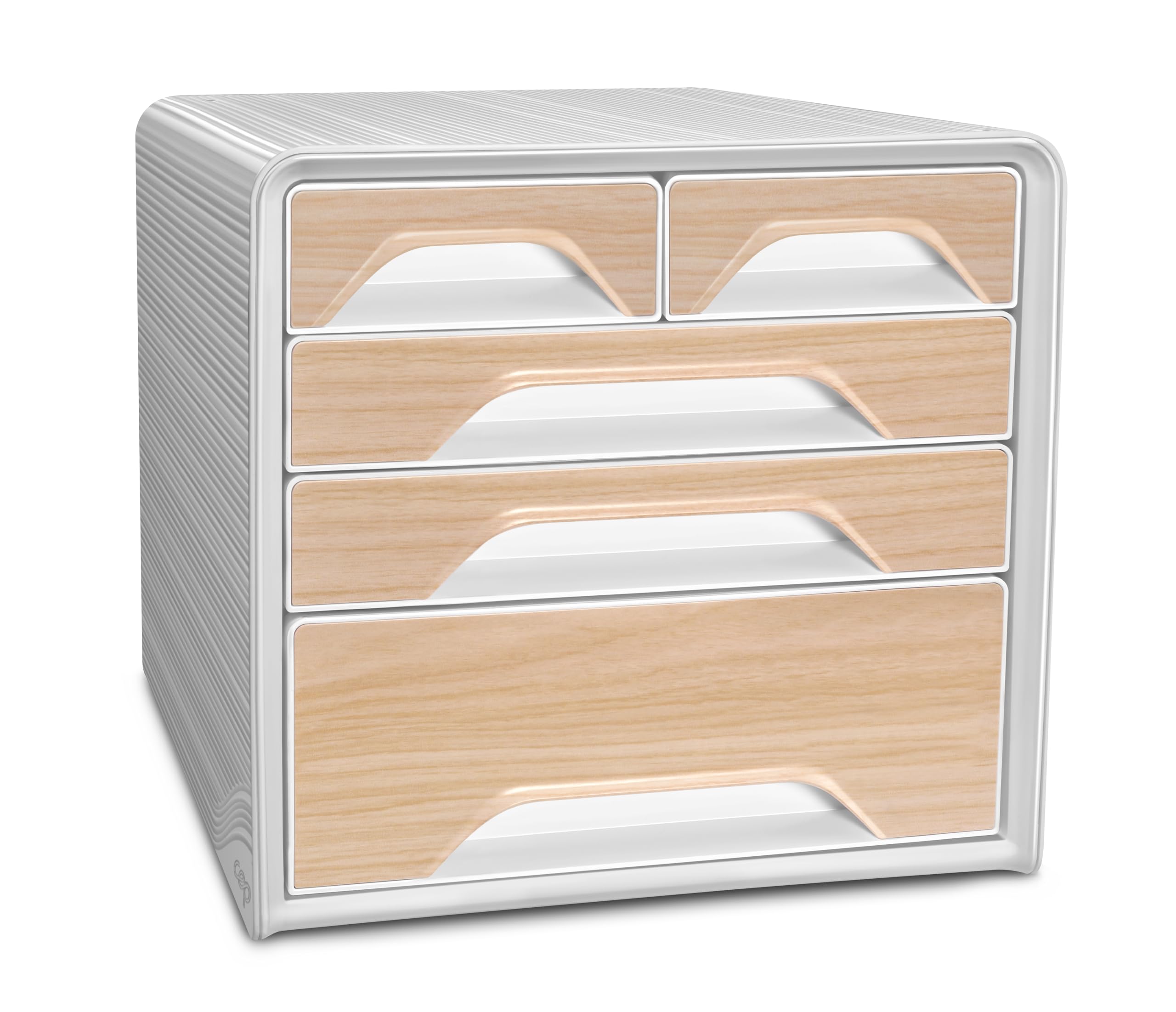 CEP Filing Block Module Organiser 5 Drawers Variegated Document Storage Office Smoove Silva Cabinet White Beech Wood Print