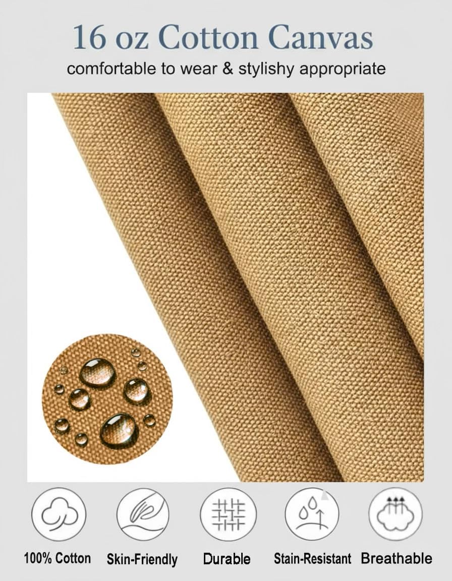 Canvas Work Aprons for Men Women with 3 Pockets Heavy Duty Crossback Kitchen Chef Apron for Cooking Grilling Barista - Image 2