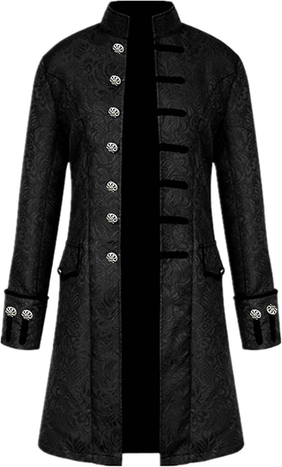 Inmeilifus Men's Steampunk Jacket Tailcoat Halloween Costumes Victorian Coat Gothic Cosplay Vintage Frock Coat Uniform