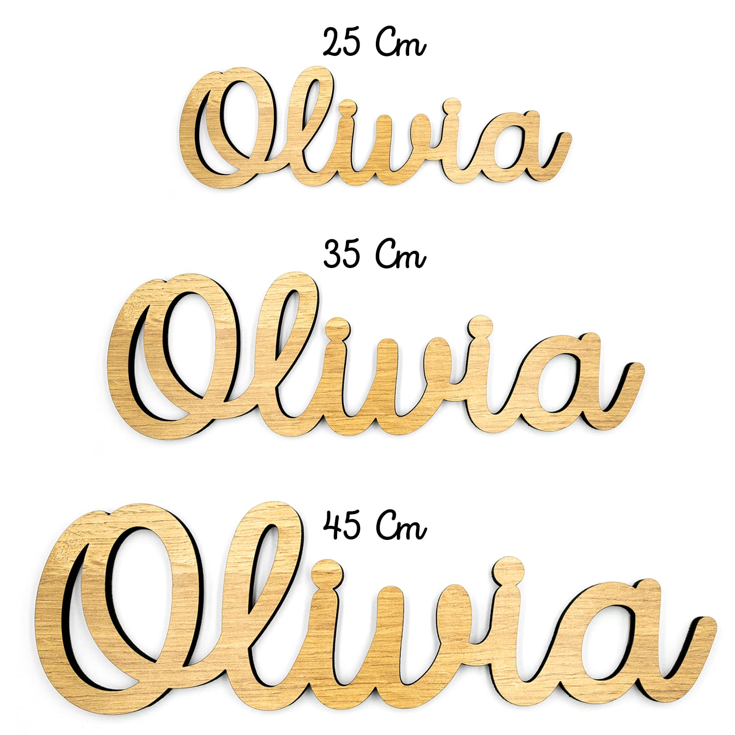 Nombre Madera Personalizado - Decoración Habitación Bebe Niño Niña - Regalo Original Nacimiento Bodas Bautizo Comunión Baby Shower Aniversario - Colgar de Pared Puerta - Niños Niñas Bebés