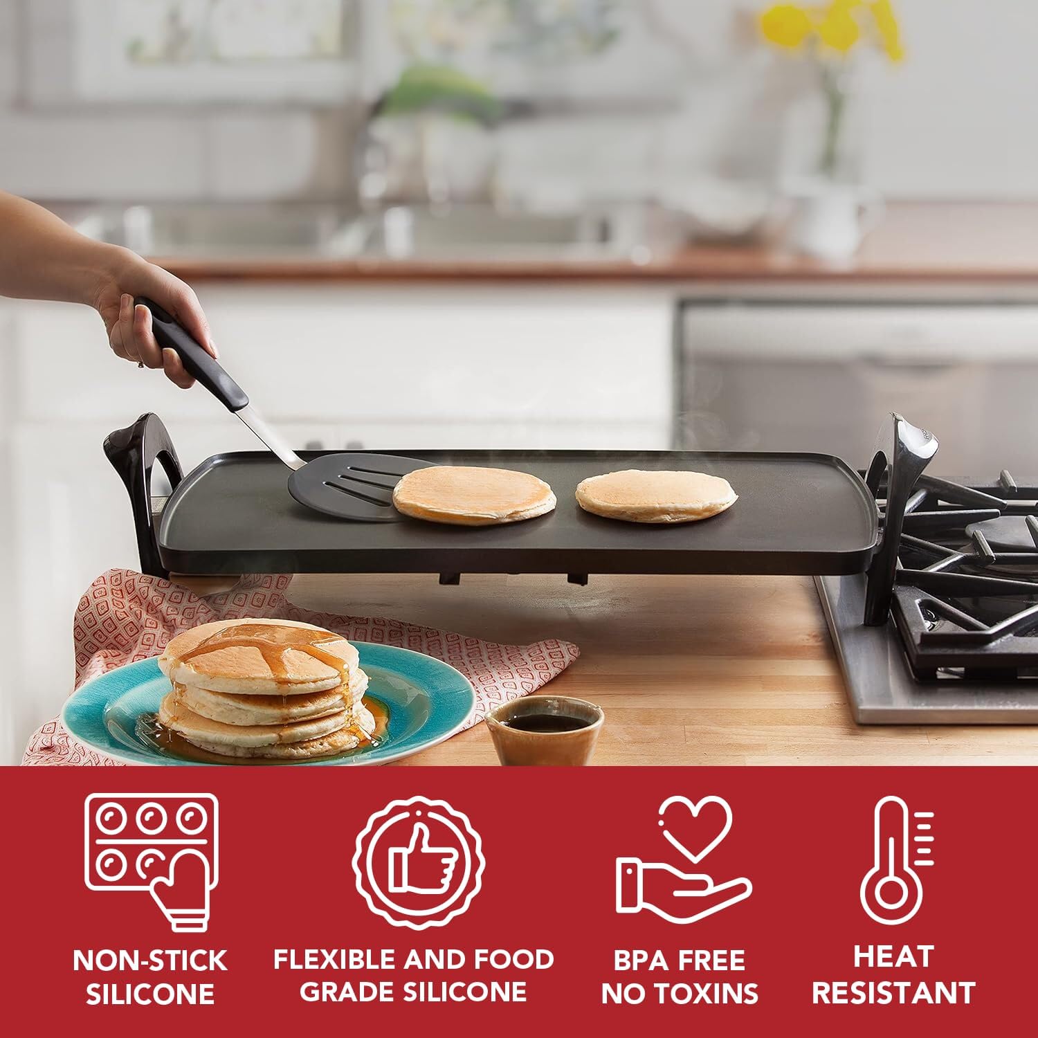 Nonstick Baking & Cooking Bundle: 3-Piece Carbon Steel Baking Sheets + 4-Piece Heat-Resistant Silicone Spatula Set – Durable, Non-Toxic, Easy-Grip Design for Professional Baking & Cooking Needs