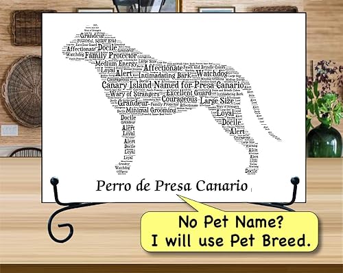 Miniatura 3 de PetArt.us Perro de Presa Canario – Personalized Art Print – Custom Pet Name, Gift for Dog Lovers or Pet Memorial, Gift Wrapped Home Decor, Handmade