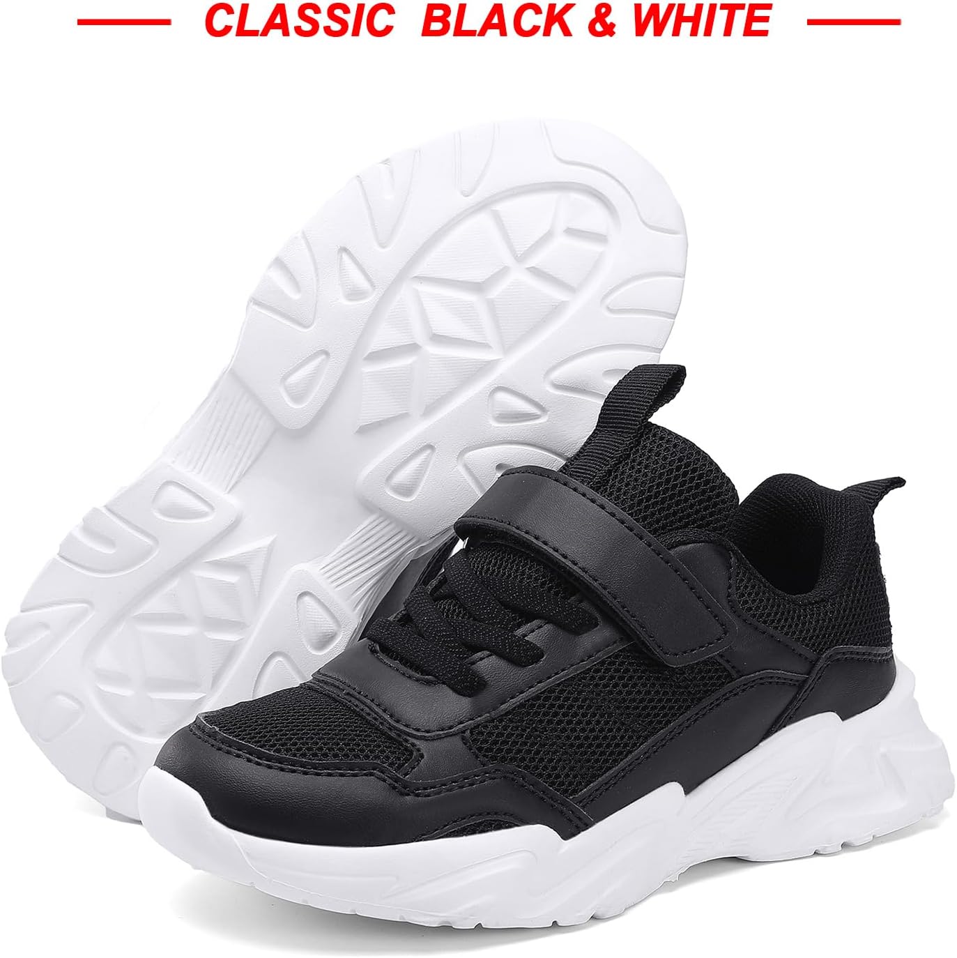 Unisex-Child White Tennis Shoes Breathable Sneakers for Boys Girls Lightweight Running Shoes Kids Toddler/Little Kid/Big Kid Gym Footwear