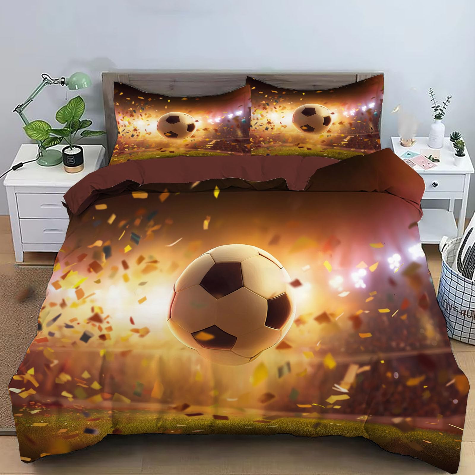 Housse de couette 200x200cm orange zippée pour éviter que la couette ne glisse