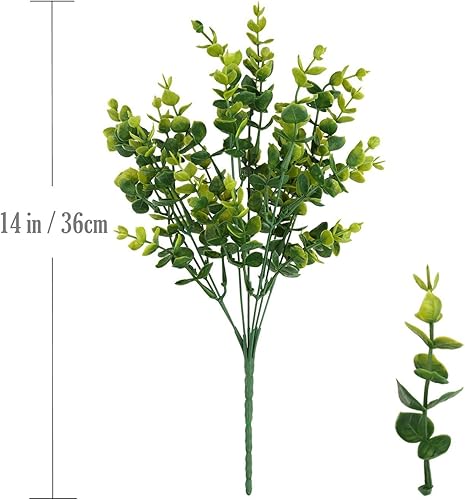 Vista 31 de Cattree - Arbustos artificiales, hierba de plástico, plantas artificiales para boda, interior, exterior, hogar, jardín, terraza, cocina, oficina