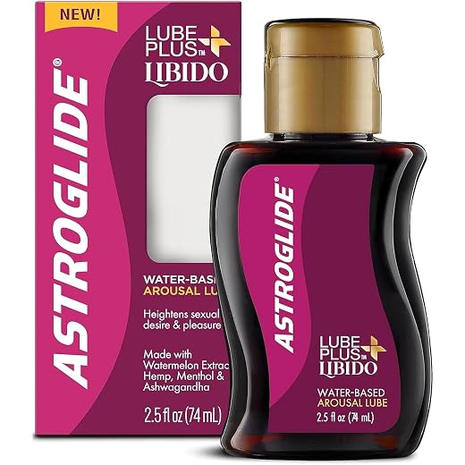 ASTROGLIDE Lubricant Plus Libido, with Menthol, 2.5 Fl Oz,Travel Size