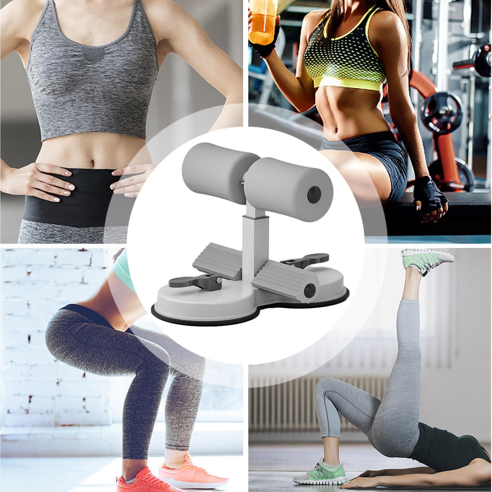 Sit Up Trainingsgerät - Bauchmuskeltrainer Mit Saugnäpfen & Elastischem Seil