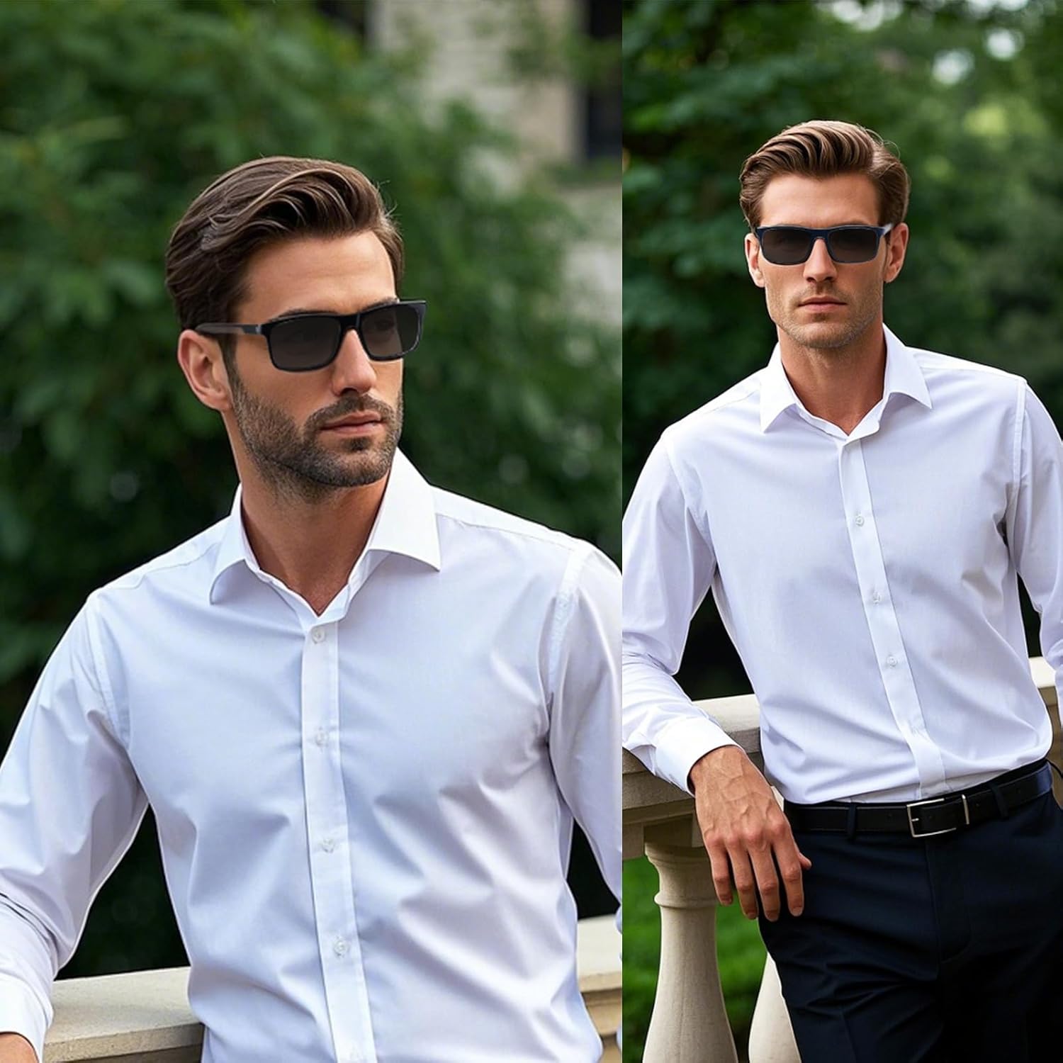 Missfive 2 Pack Light Bifocal Sun Reading Glasses for Men, Blue Light Blocking Near/Far Dual-use Spring Hinge Sun Readers, Anti UV/Eye Strain Comfort Premium Sunglasses, 2.5x - Image 5