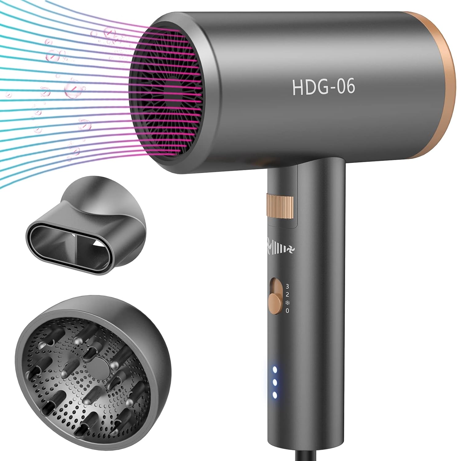 SIYOO Hair Dryer with Diffuser, 1600W Ionic Blow Dryer, Constant Temperature Hair Care Without Hair Damage : Beauty & Personal Care