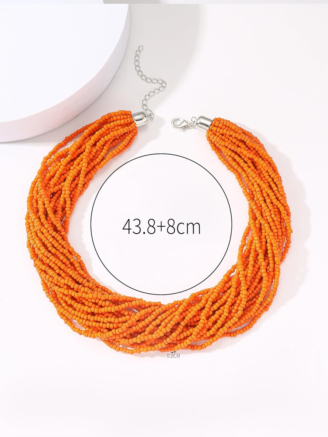 Caiyao Bohemia Multilayer Seed Beads Choker Necklace Colorful Retro Crystal Beads Stackable Necklace for Women Summer Beach Hawaiian Vacation Holiday Ethnic Jewelry Gifts - Image 2