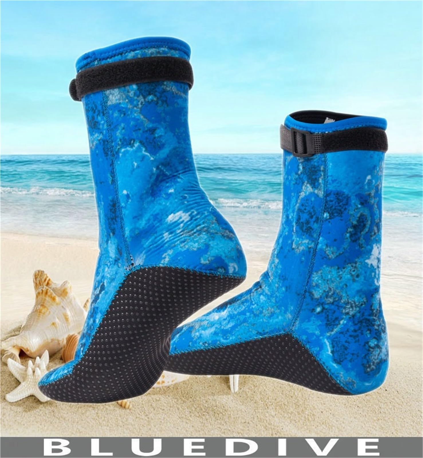 Calzari Sub Calzini da immersione antigraffio mimetici 3,0 mm | Calzini da sub antigraffio mimetici da 3,0 mm for il surf, il nuoto, lo snorkeling in spiaggia