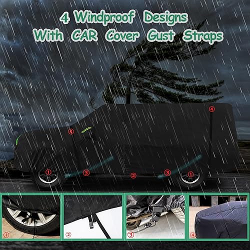 Miniatura 4 de Funda de automóvil de 6 capas para Chevy SuburbanGMC Yukon XLCadillac Escalade ESV 2007-2025, impermeable, protección para todo tipo de clima, con