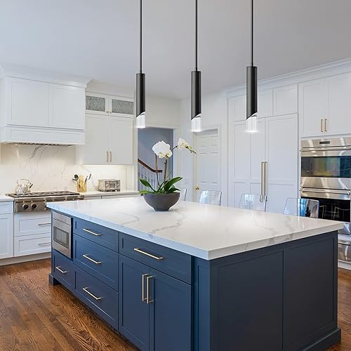 Miniatura 7 de LIANGMH Luces colgantes modernas en la cocina, mini lámpara colgante negra para dormitorio, mesita de noche, candelabro pequeño, lámpara colgante de