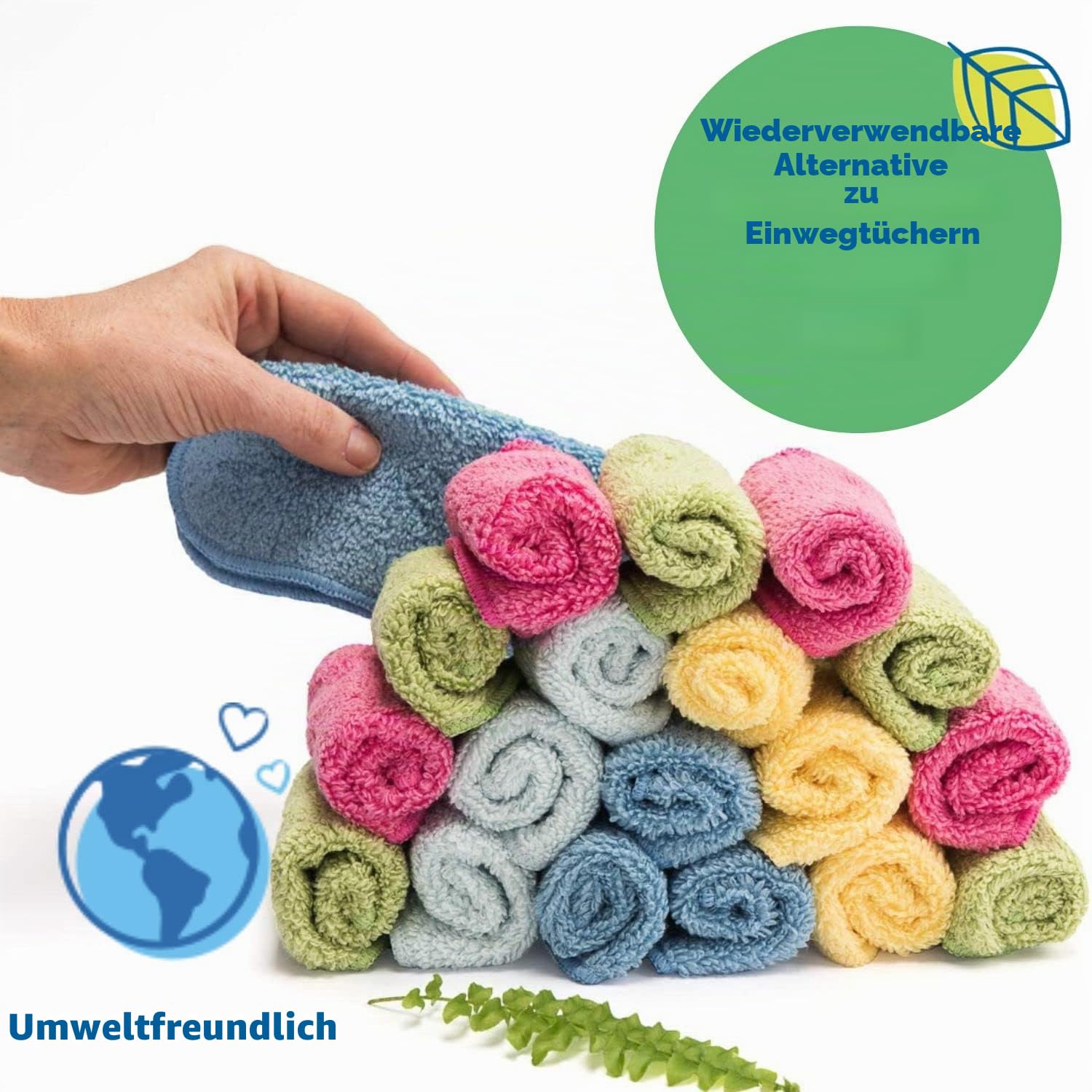 Baby-Tücher in Regenbogenfarben, schwere Baumwolle, 25 Stück, 15 x 15 cm