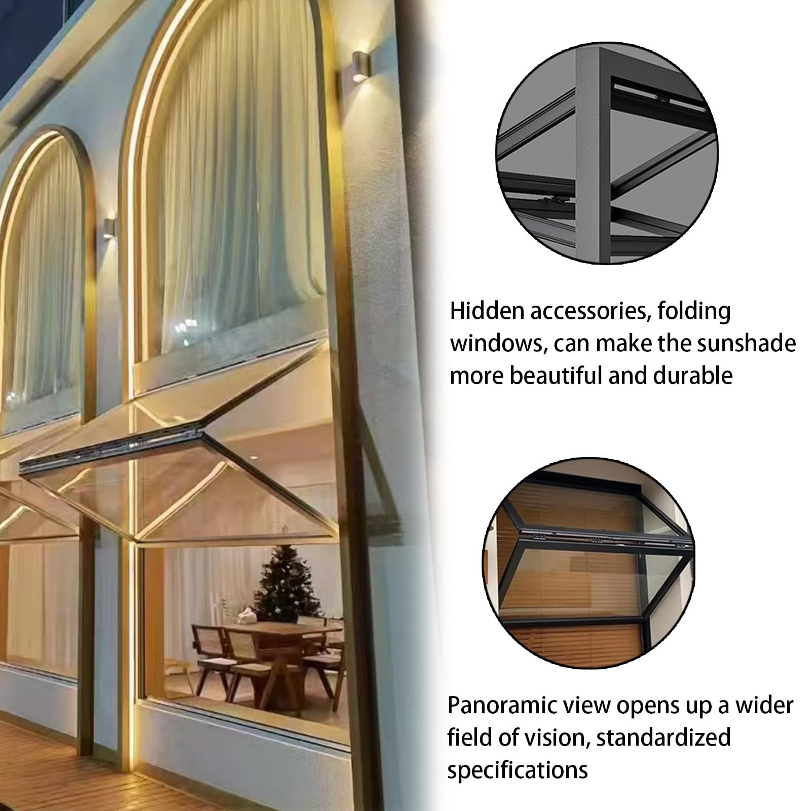Ventanas correderas plegables con vidrio reforzado y cerraduras, marco de aluminio para casas móviles, ventana multiusos