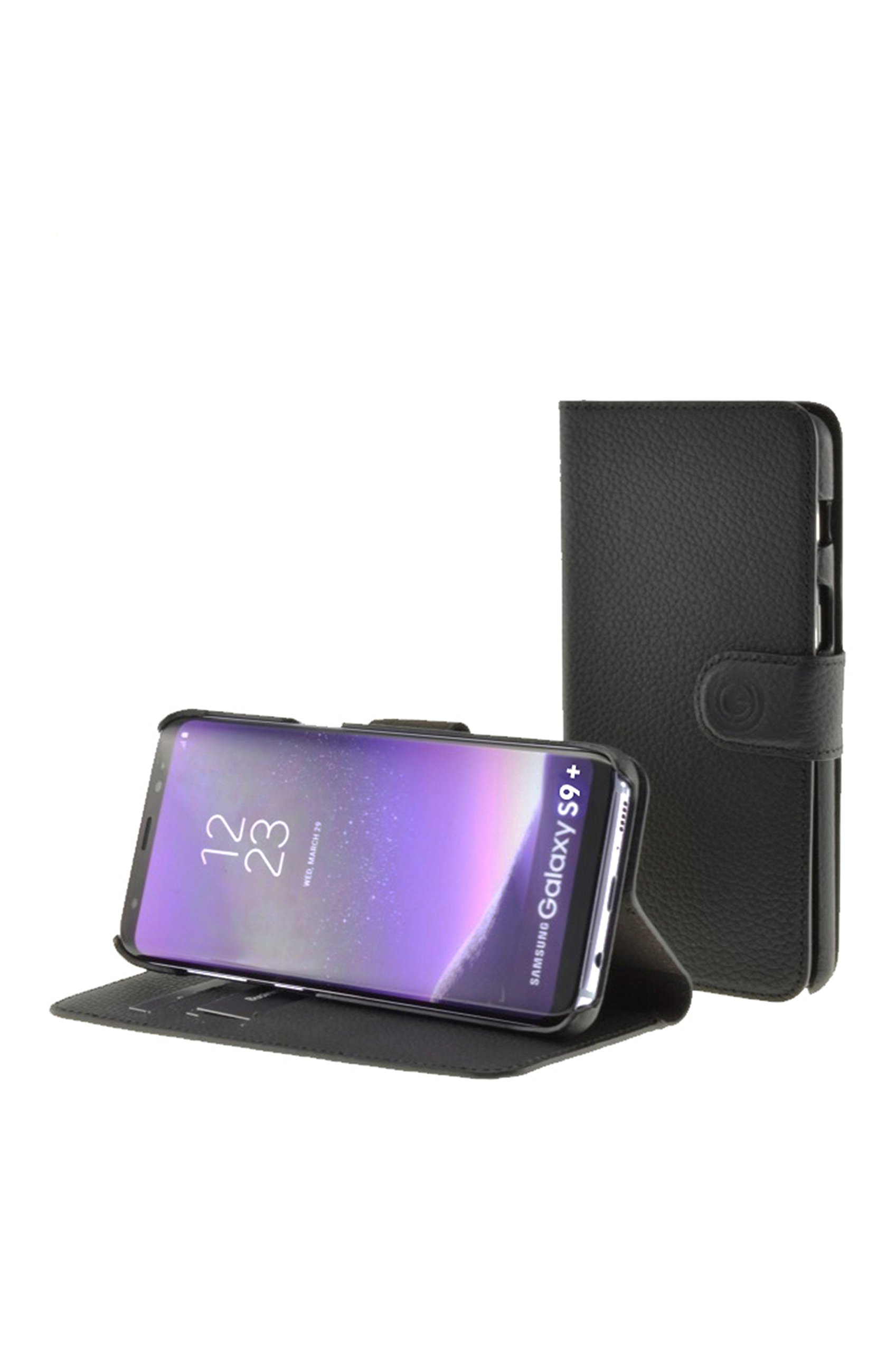 Mike Galeli Premium Wallet Leather Fashion Card Case Cover for Samsung Galaxy S9 Plus - Black