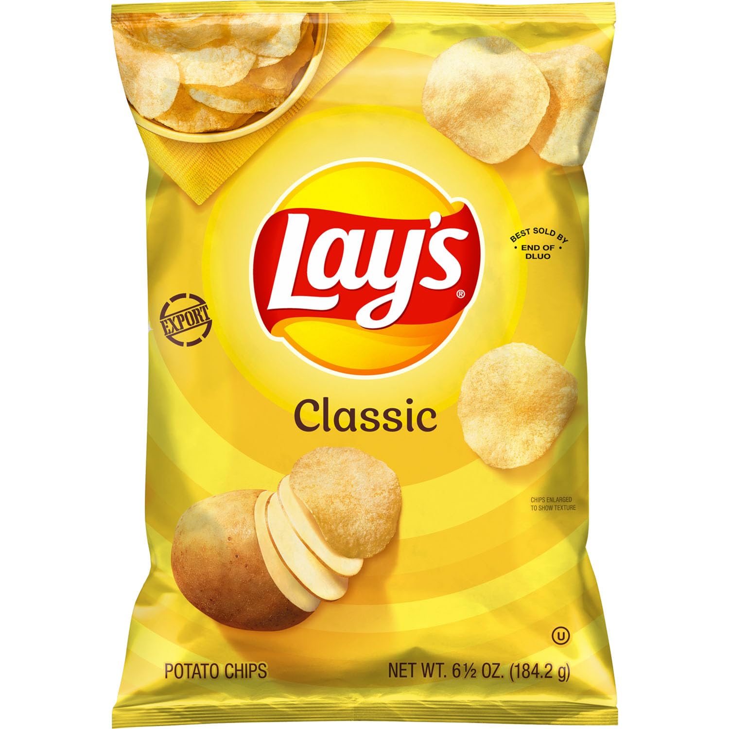Lay'sClassic Potato Chips 6.5 OZ (184g) - Export