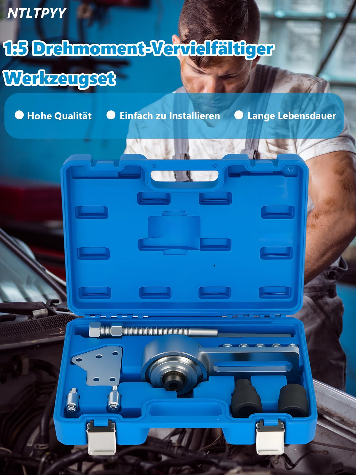 Herramienta de sujeción múltiple 5:1 para el desmontaje de la polea del cigüeñal de los motores Ford EcoBoost 1.0/1.5/1.6/2.0L (referencia Ford OE 303-1611)