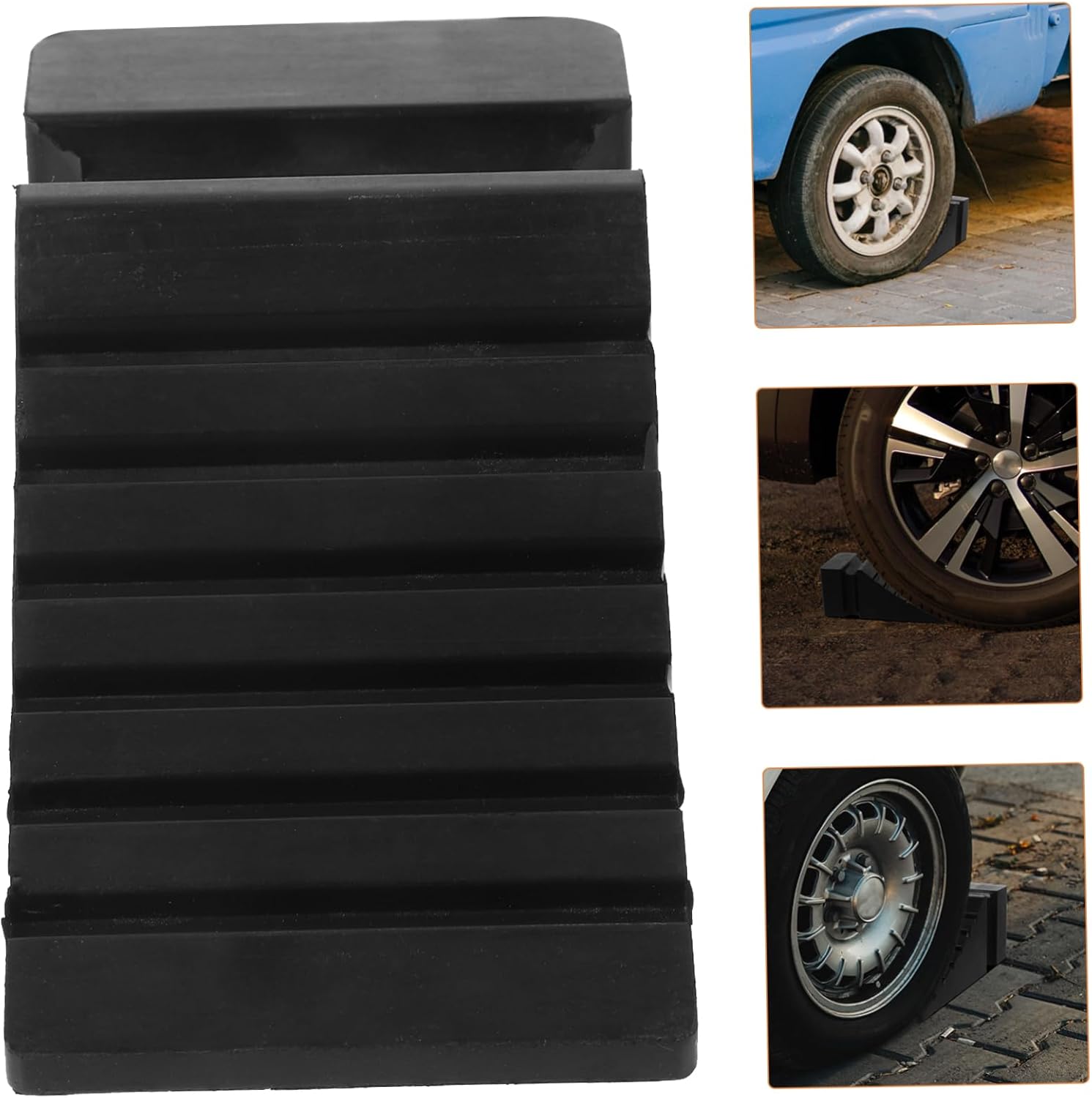 Rubber Car Tire Wheel Chock Non-Skid Wheel Chock for Cars Truck Trailer Portable Automotive
