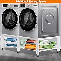 Vista 6 de Heavy Duty Washer Dryer Pedestal Stand - 1400lb Capacity, Steel Frame Washing Machine Base, Universal Fit - 58x29x15 Inch (2 Pack)