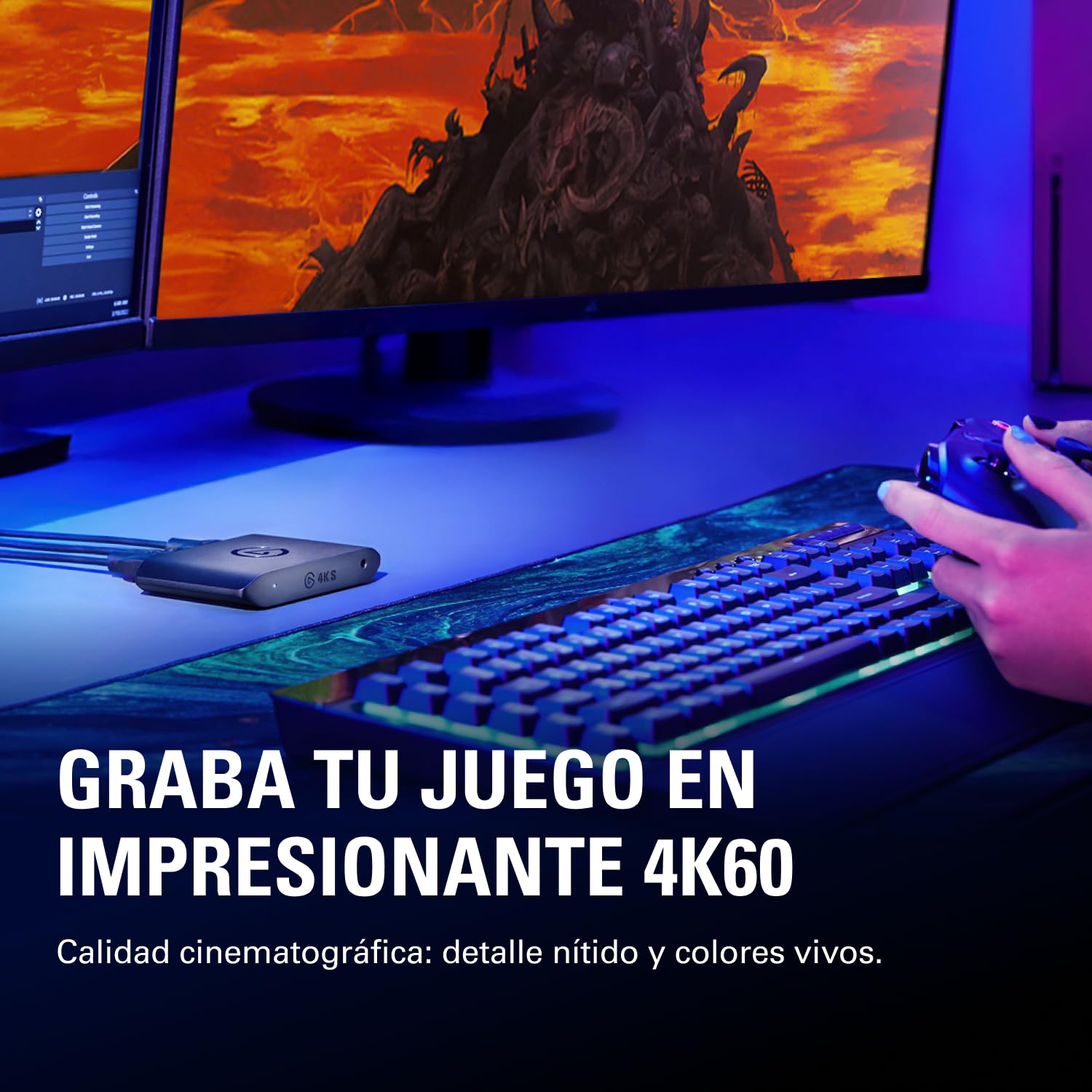 Elgato 4K S, tarjeta de captura externa | Captura 4K60, paso de 1440p120 o 1080p240, soporte HDR10, latencia cercana a cero, USB-C, entrada de audio analógica
