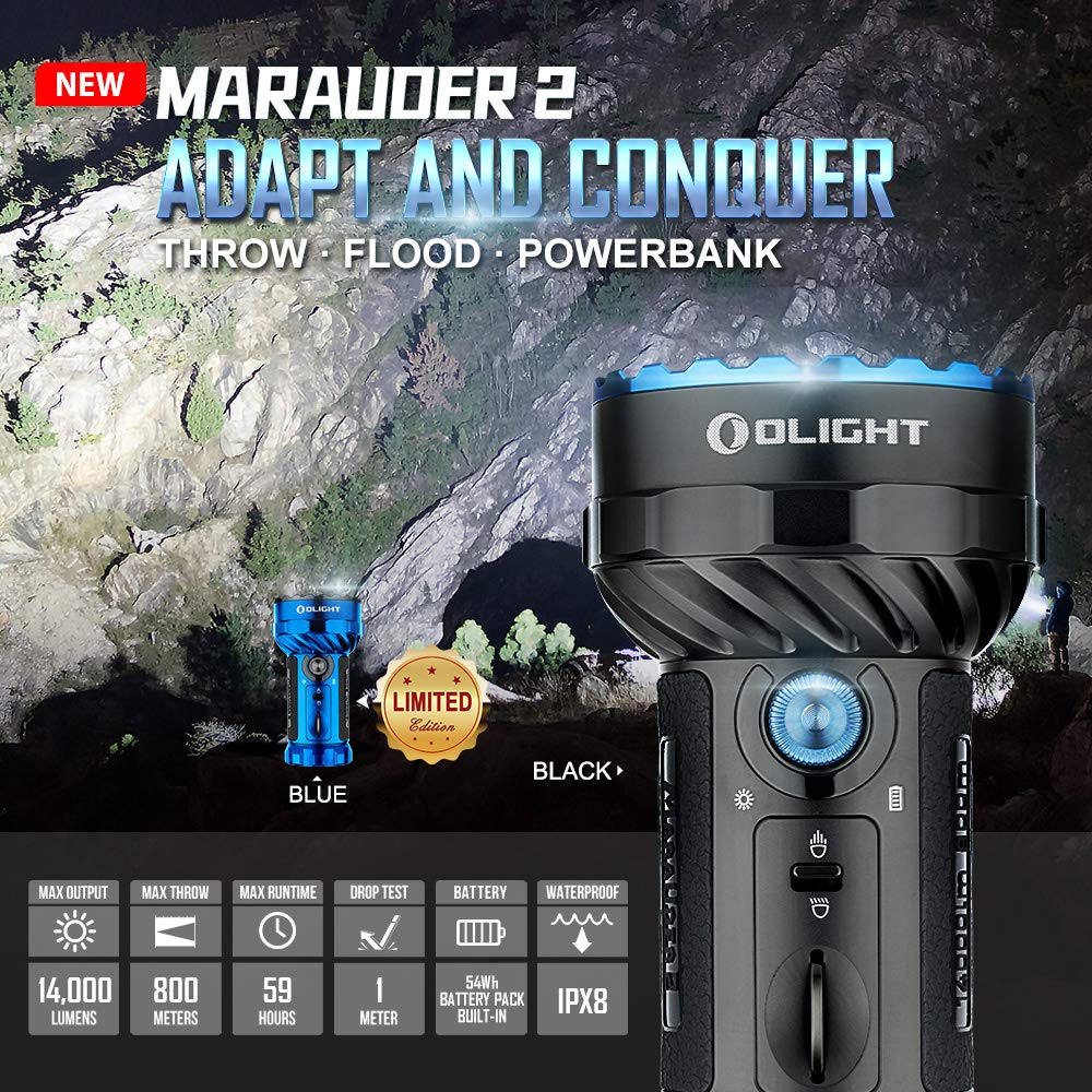 OLIGHT X7R Marauder 2 LED Taschenlampe, Super Hell 14000 Lumen